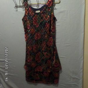 Sleeveless Multicolored Sparkly Cocktail Dress